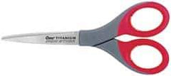 Clauss - 3-1/8" LOC, 7" OAL Titanium Shears - Right Hand, Straight Handle, For General Purpose Use - USA Tool & Supply