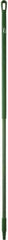 Vikan - 59 x 1-1/4" Fiberglass Squeegee Handle - European Threaded Connection, Green - USA Tool & Supply