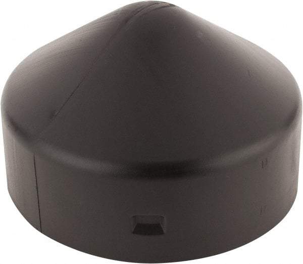 Eagle - 7-1/2" Wide x 7-1/2" Deep x 7-1/2" High, 6-5/8" Bollard Cap - Black, HDPE, 1 Lb, Smooth Surface - USA Tool & Supply