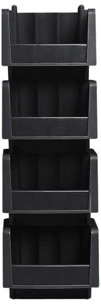 Akro-Mils - 8-7/8" Deep, Black Polypropylene Hopper Stacking Bin - 5" High x 6-5/8" Wide x 8-7/8" Long - USA Tool & Supply