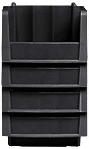 Akro-Mils - 11-7/8" Deep, Black Polypropylene Hopper Stacking Bin - 5" High x 8-3/8" Wide x 11-7/8" Long - USA Tool & Supply