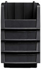 Plastic Hopper Stacking Bin: Black Black, Polypropylene