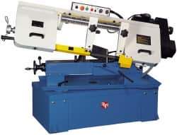 Rong Fu - 10 x 17" Max Capacity, Manual Variable Speed Pulley Horizontal Bandsaw - 30 to 110 & 98 to 360 SFPM Blade Speed, 220 Volts, 45°, 2 hp, 3 Phase - USA Tool & Supply