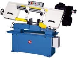 Rong Fu - 5 x 16" Max Capacity, Manual Variable Speed Pulley Horizontal Bandsaw - 95 to 402 SFPM Blade Speed, 110 Volts, 45°, 1.5 hp, 1 Phase - USA Tool & Supply