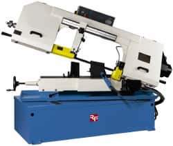Rong Fu - 5 x 19" Max Capacity, Manual Variable Speed Pulley Horizontal Bandsaw - 30 to 120 & 98 to 363 SFPM Blade Speed, 220 Volts, 45°, 3 hp, 3 Phase - USA Tool & Supply