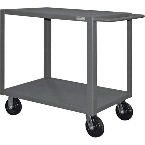 Durham - 4,000 Lb Capacity, 30" Wide x 48" Long x 37-1/2" High Heavy Duty Service Cart - 2 Shelf, Steel - USA Tool & Supply