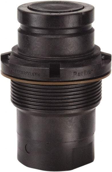 Parker - 1" Nominal Flow, 1 Thread, Nonspill Quick Disconnect Coupling - 60 Max psi, 40 to 140°F, Polypropylene Coupling, Fluorocarbon O-Ring - USA Tool & Supply