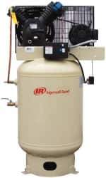 Ingersoll-Rand - 10 hp, 120 Gal Stationary Electric Vertical Air Compressor - Three Phase, 175 Max psi, 35 CFM, 230 Volt - USA Tool & Supply