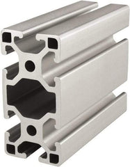 80/20 Inc. - 4 Meters Long x 40 mm Wide x 80 mm Deep, T-Slotted Aluminum Extrusion - Clear Anodized Finish - USA Tool & Supply
