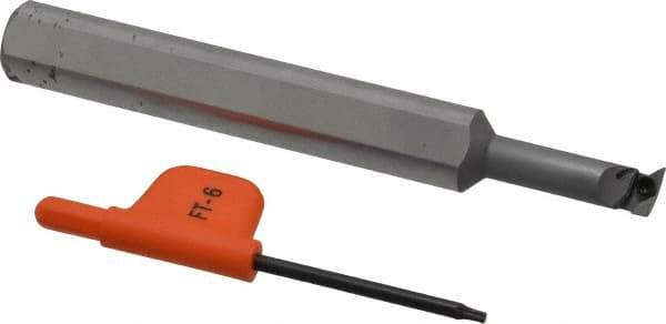 Kennametal - GP..., 5° Lead Angle CSPI Internal Right Hand Indexable Profiling Toolholder - 1/2" Shank Width, 4" Long, Steel, Through Coolant - USA Tool & Supply