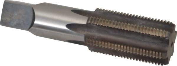 Hertel - 1-3/4 - 8 UNS 6 Flute Bright Finish High Speed Steel Straight Flute Standard Hand Tap - Bottoming, Right Hand Thread, 7" OAL, 3-9/16" Thread Length, H6 Limit, Through Coolant - USA Tool & Supply