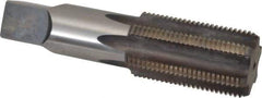 Hertel - 1-3/4 - 8 UNS 6 Flute Bright Finish High Speed Steel Straight Flute Standard Hand Tap - Bottoming, Right Hand Thread, 7" OAL, 3-9/16" Thread Length, H6 Limit, Through Coolant - USA Tool & Supply