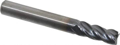 Kennametal - 5/16", 3/4" LOC, 5/16" Shank Diam, 2-1/2" OAL, 4 Flute, Solid Carbide Square End Mill - Single End, AlTiN Finish, Spiral Flute, 38° Helix, Centercutting, Right Hand Cut, Right Hand Flute, Series HPHV - USA Tool & Supply