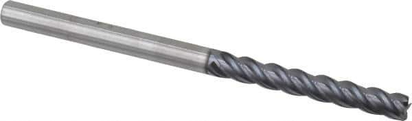 Kennametal - 1/4", 4 Flute, Solid Carbide, 0.015" Corner Radius End Mill - 4" OAL, 1-3/4" LOC - USA Tool & Supply