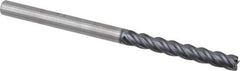 Kennametal - 1/4", 4 Flute, Solid Carbide, 0.015" Corner Radius End Mill - 4" OAL, 1-3/4" LOC - USA Tool & Supply