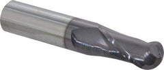 Hertel - 3/4" Diam, 1-1/2" LOC, 2 Flute Solid Carbide Ball End Mill - AlTiN Finish, Single End, 4" OAL, 3/4" Shank Diam - USA Tool & Supply