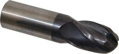 Hertel - 1" Diam, 1-1/2" LOC, 4 Flute Solid Carbide Ball End Mill - AlTiN Finish, Single End, 4" OAL, 1" Shank Diam - USA Tool & Supply