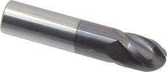Hertel - 5/8" Diam, 3/4" LOC, 4 Flute Solid Carbide Ball End Mill - AlTiN Finish, Single End, 3" OAL, 5/8" Shank Diam - USA Tool & Supply