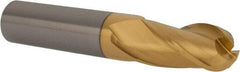 Hertel - 5/8" Diam, 1-1/4" LOC, 3 Flute Solid Carbide Ball End Mill - TiN Finish, Single End, 3-1/2" OAL, 5/8" Shank Diam - USA Tool & Supply