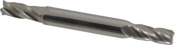 Hertel - 5/16", 3/4" LOC, 3/8" Shank Diam, 3" OAL, 4 Flute, Solid Carbide Square End Mill - Double End, Uncoated, 30° Helix, Centercutting - USA Tool & Supply