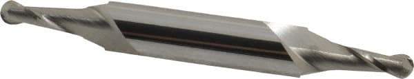 Hertel - 3/16" Diam, 1/2" LOC, 2 Flute Solid Carbide Ball End Mill - Uncoated, Double End, 3" OAL, 3/8" Shank Diam - USA Tool & Supply