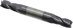 Hertel - 7/16", 7/8" LOC, 1/2" Shank Diam, 4" OAL, 4 Flute, Solid Carbide Square End Mill - Double End, AlTiN Finish, 30° Helix, Centercutting, Right Hand Cut - USA Tool & Supply