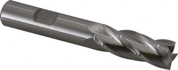 Hertel - 13.5mm, 1-3/8" LOC, 1/2" Shank Diam, 3-3/8" OAL, 4 Flute, Cobalt Square End Mill - Single End, Uncoated, 30° Helix, Centercutting, Right Hand Cut - USA Tool & Supply