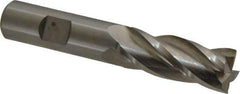 Hertel - 17mm, 1-5/8" LOC, 5/8" Shank Diam, 3-3/4" OAL, 4 Flute, Cobalt Square End Mill - Single End, Uncoated, 30° Helix, Centercutting, Right Hand Cut - USA Tool & Supply