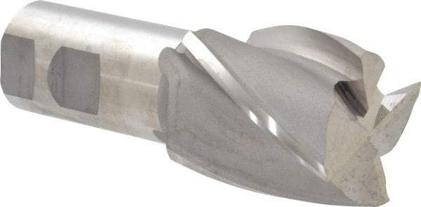 Hertel - 45mm, 2" LOC, 1-1/4" Shank Diam, 4-1/2" OAL, 4 Flute, Cobalt Square End Mill - Single End, Uncoated, 30° Helix, Centercutting, Right Hand Cut - USA Tool & Supply