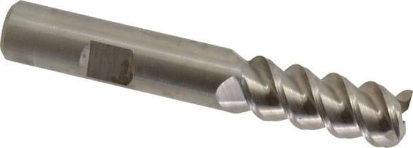 Hertel - 1/2" Diam, 1-1/4" LOC, 3 Flute Powdered Metal Roughing & Finishing Square End Mill - Uncoated, 3-1/4" OAL, 1/2" Shank Diam, Weldon Shank, 60° Helix, Centercutting - USA Tool & Supply