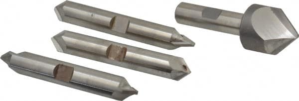 Hertel - 4 Piece 1" Cutter Head Diam, Cobalt Chamfer Mill Set - USA Tool & Supply