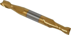 Hertel - 5/16", 3/4" LOC, 3/8" Shank Diam, 3" OAL, 2 Flute, Solid Carbide Square End Mill - Double End, TiN Finish, 30° Helix, Centercutting, Right Hand Cut - USA Tool & Supply