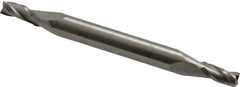 Hertel - 1/8", 1/4" LOC, 3/16" Shank Diam, 2" OAL, 3 Flute, Solid Carbide Square End Mill - Double End, Uncoated, 30° Helix, Centercutting - USA Tool & Supply