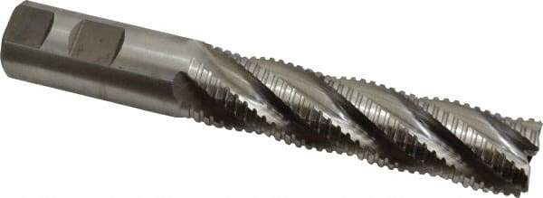 Hertel - 1" Diam, 4" LOC, 5 Flute Cobalt Roughing & Finishing Square End Mill - Uncoated, 6-1/2" OAL, 1" Shank Diam, Straight Shank, Non-Centercutting - USA Tool & Supply