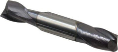 Hertel - 1/2", 5/8" LOC, 1/2" Shank Diam, 3" OAL, 2 Flute, Solid Carbide Square End Mill - Double End, AlTiN Finish, 30° Helix, Centercutting, Right Hand Cut - USA Tool & Supply