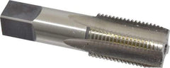 Hertel - 1/2-14 NPS Thread, 4 Flute Standard Pipe Tap - 3-1/8" OAL, 1-3/8" Thread Length, 11/16" Shank Diam, Bright Finish, High Speed Steel - Exact Industrial Supply