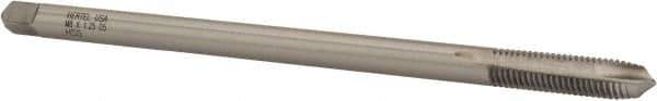 Hertel - M8x1.25 Metric Coarse 2 Flute D5 High Speed Steel Spiral Point Extension Tap - Plug Chamfer, 6" OAL, 6H Class of Fit - USA Tool & Supply