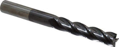Hertel - 5/8", 3" LOC, 5/8" Shank Diam, 6" OAL, 4 Flute, Solid Carbide Square End Mill - Single End, AlTiN Finish, Spiral Flute, 30° Helix, Centercutting, Right Hand Cut, Right Hand Flute - USA Tool & Supply