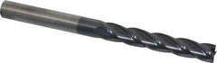Hertel - 1/2", 3" LOC, 1/2" Shank Diam, 6" OAL, 4 Flute, Solid Carbide Square End Mill - Single End, AlTiN Finish, Spiral Flute, 30° Helix, Centercutting, Right Hand Cut, Right Hand Flute - USA Tool & Supply