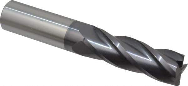 Hertel - 1", 3" LOC, 1" Shank Diam, 5-1/2" OAL, 4 Flute, Solid Carbide Square End Mill - Single End, AlTiN Finish, Spiral Flute, 30° Helix, Centercutting, Right Hand Cut, Right Hand Flute - USA Tool & Supply