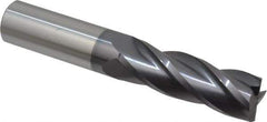 Hertel - 1", 3" LOC, 1" Shank Diam, 5-1/2" OAL, 4 Flute, Solid Carbide Square End Mill - Single End, AlTiN Finish, Spiral Flute, 30° Helix, Centercutting, Right Hand Cut, Right Hand Flute - USA Tool & Supply