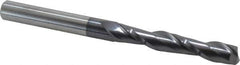 Hertel - 1/2", 3" LOC, 1/2" Shank Diam, 6" OAL, 2 Flute, Solid Carbide Square End Mill - Single End, AlTiN Finish, 30° Helix, Centercutting, Right Hand Cut - USA Tool & Supply