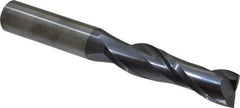 Hertel - 3/4", 3" LOC, 3/4" Shank Diam, 6" OAL, 2 Flute, Solid Carbide Square End Mill - Single End, AlTiN Finish, 30° Helix, Centercutting, Right Hand Cut - USA Tool & Supply