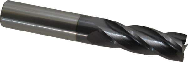 Hertel - 3/4", 2-1/4" LOC, 3/4" Shank Diam, 5" OAL, 4 Flute, Solid Carbide Square End Mill - Single End, AlTiN Finish, Spiral Flute, 30° Helix, Centercutting, Right Hand Cut, Right Hand Flute - USA Tool & Supply