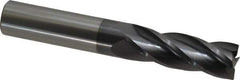 Hertel - 3/4", 2-1/4" LOC, 3/4" Shank Diam, 5" OAL, 4 Flute, Solid Carbide Square End Mill - Single End, AlTiN Finish, Spiral Flute, 30° Helix, Centercutting, Right Hand Cut, Right Hand Flute - USA Tool & Supply