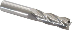 Hertel - 7/16", 1-3/8" LOC, 7/16" Shank Diam, 2-3/4" OAL, 4 Flute, Solid Carbide Square End Mill - Single End, Uncoated, Spiral Flute, 30° Helix, Centercutting, Right Hand Cut, Right Hand Flute - USA Tool & Supply