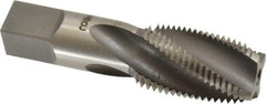 Hertel - 1/2-14 NPT, 15° Helix, 4 Flutes, Bright Finish, High Speed Steel, Spiral Flute Pipe Tap - 11/16" Shank Diam, 1-3/8" Thread Length, 0.515" Square Size, - USA Tool & Supply
