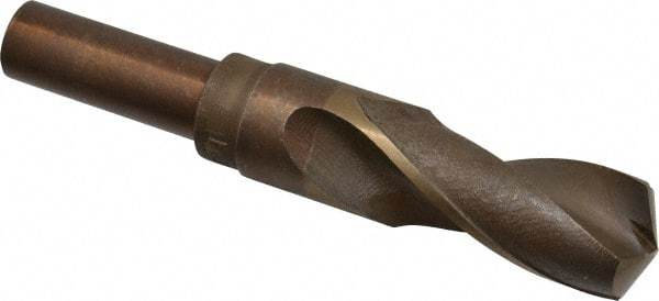 Hertel - 1-1/16" Drill, 118° Point, Cobalt Silver Deming & Reduced Shank Drill Bit - Bright Finish, 6" OAL, Flats on Shank, 3" Flute Length - USA Tool & Supply