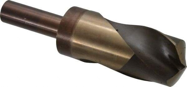 Hertel - 1-5/8" Drill, 118° Point, Cobalt Silver Deming & Reduced Shank Drill Bit - Bright Finish, 6" OAL, Flats on Shank, 3" Flute Length - USA Tool & Supply