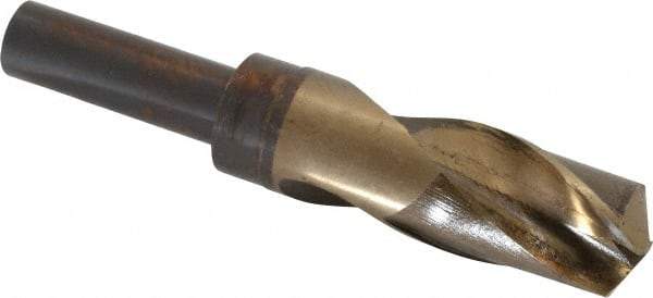 Hertel - 1-3/16" Drill, 118° Point, Cobalt Silver Deming & Reduced Shank Drill Bit - Bright Finish, 6" OAL, Flats on Shank, 3" Flute Length - USA Tool & Supply